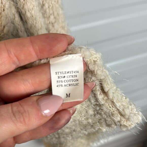 Dreamers Cream Asymmetrical Tank Top Cardigan - Picture 5 of 8